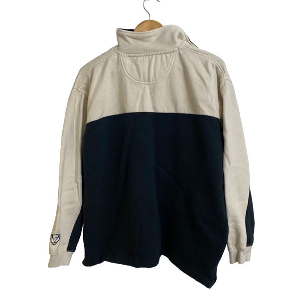 Haggar Gold Golf Half Zip Pullover Sweatshirt Black Cream Two Tone Men’s Large - Picture 3 of 5